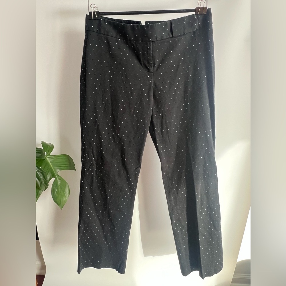 Ann Taylor Loft Black polka dot Stretch pants /Size 8